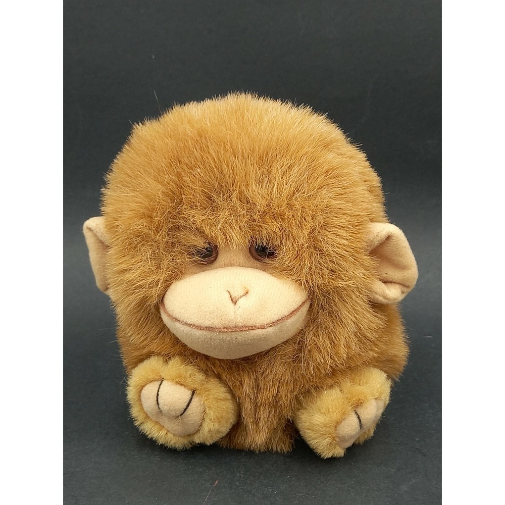 Swibco Puffkins 5" Amber Monkey Brown Bean Plush Stuffed Animal